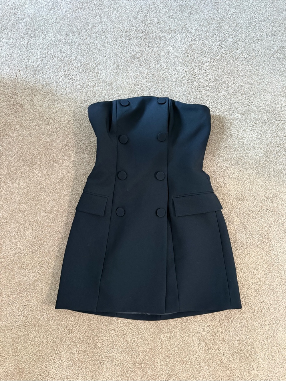 H&M Black Strapless Tuxedo Mini Dress